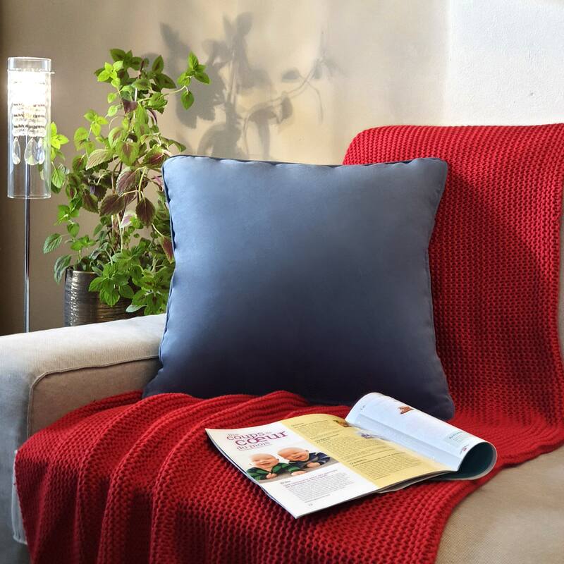 Seren Velvet Decorative Pillow 20 x 20 - 20" x 20" - Dark Blue