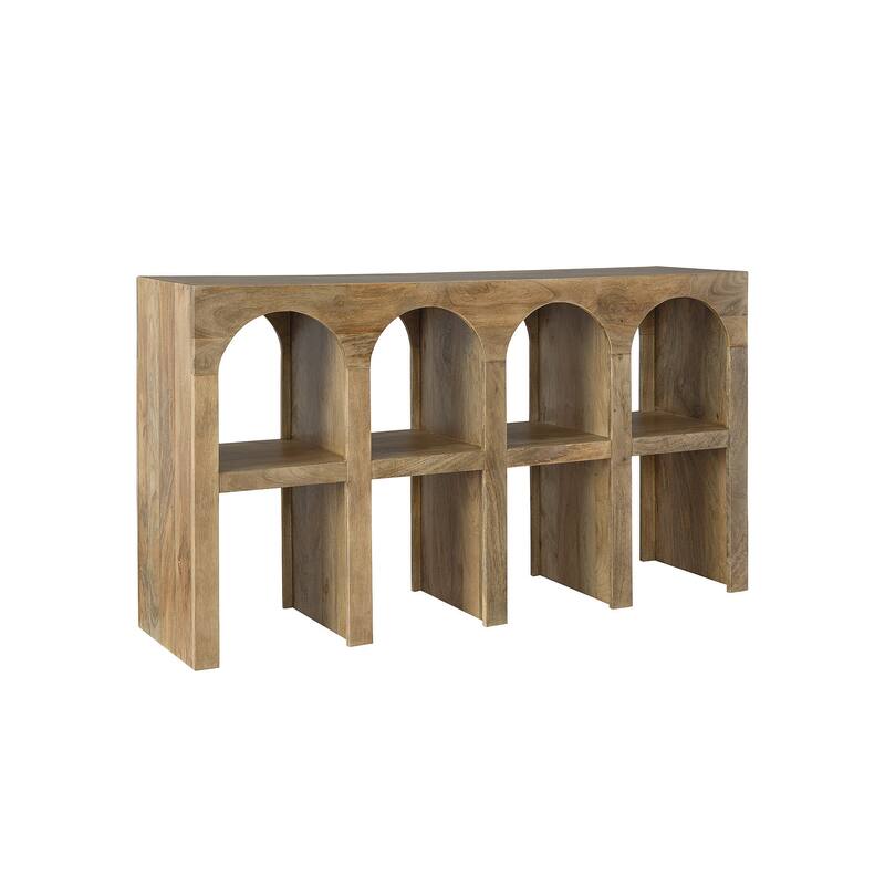 Signature Design by Ashley Luzmanacy Natural Brown Console Sofa Table - 52" W x 14" D x 30" H