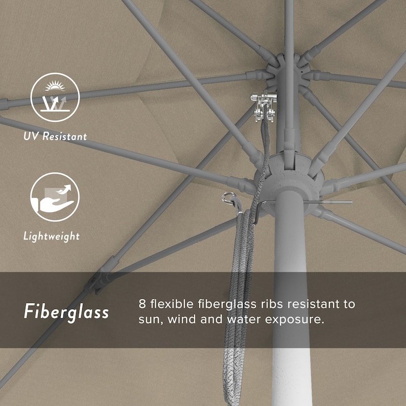 California Umbrella 11' Venture Series Patio Umbrella,White Aluminum Pole Fiberglass Ribs Pulley Lift Olefin