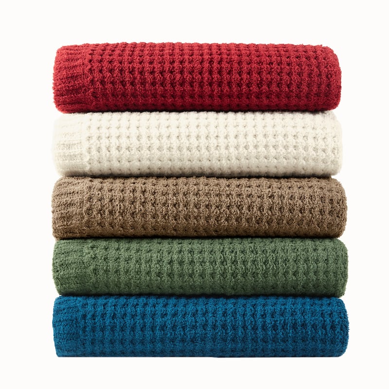 Madison Park Eden Waffle Knit Chenille Throw 50x60"