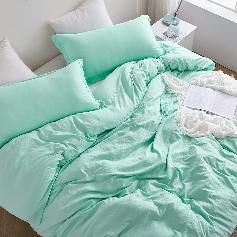 Natural Loft King Solid Duvet Cover Set