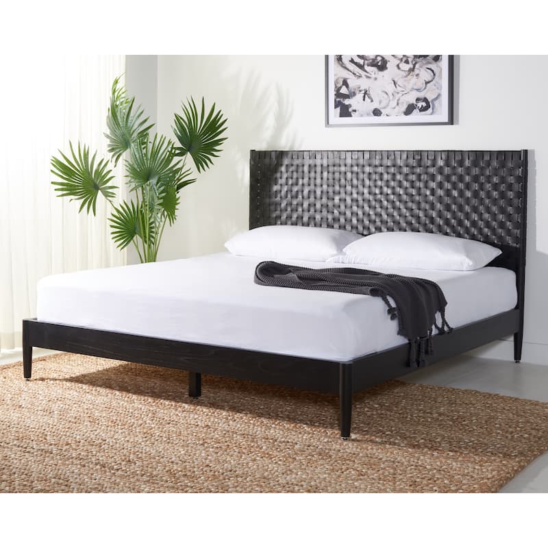 SAFAVIEH Couture Ludomila Leather Headboard Bed