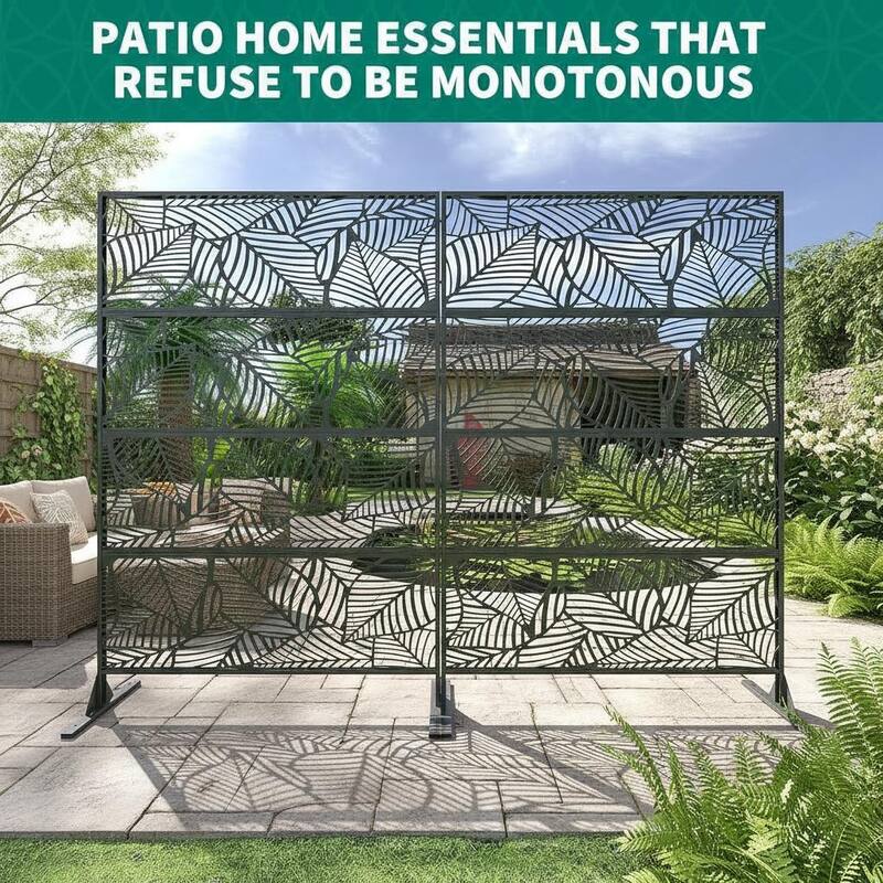 70" H Decorative Metal Garden Fences, Rust-Proof Scroll Design