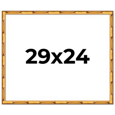 29x24 Frame Gold Bamboo Picture Frame Modern Photo Frame Includes UV Acrylic Shatter Guard Front Acid Free Foam Backing Board