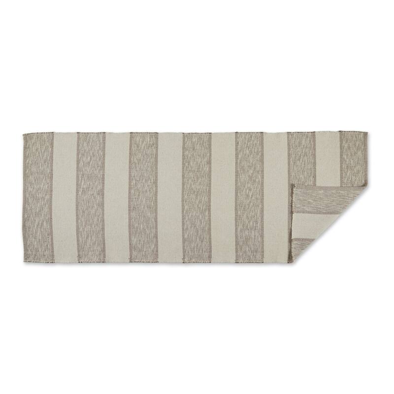 DII French Blue Variegated Plaid Recycled Yarn Rug (Set of 2) - Big