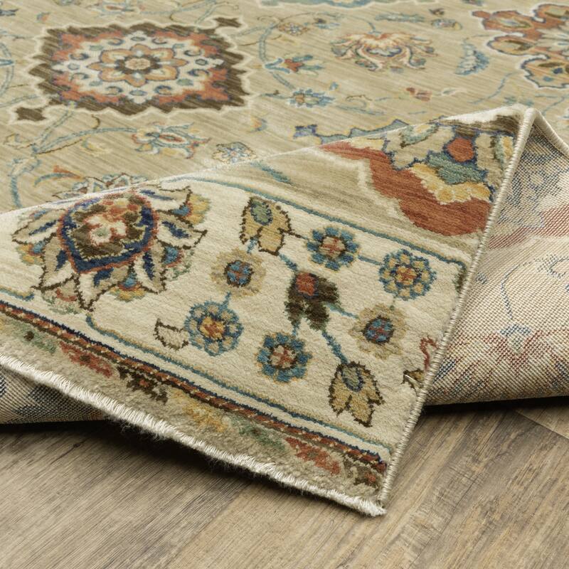 Style Haven Federica Bohemian Panel Tan/Multi Fringe Edge Area Rug