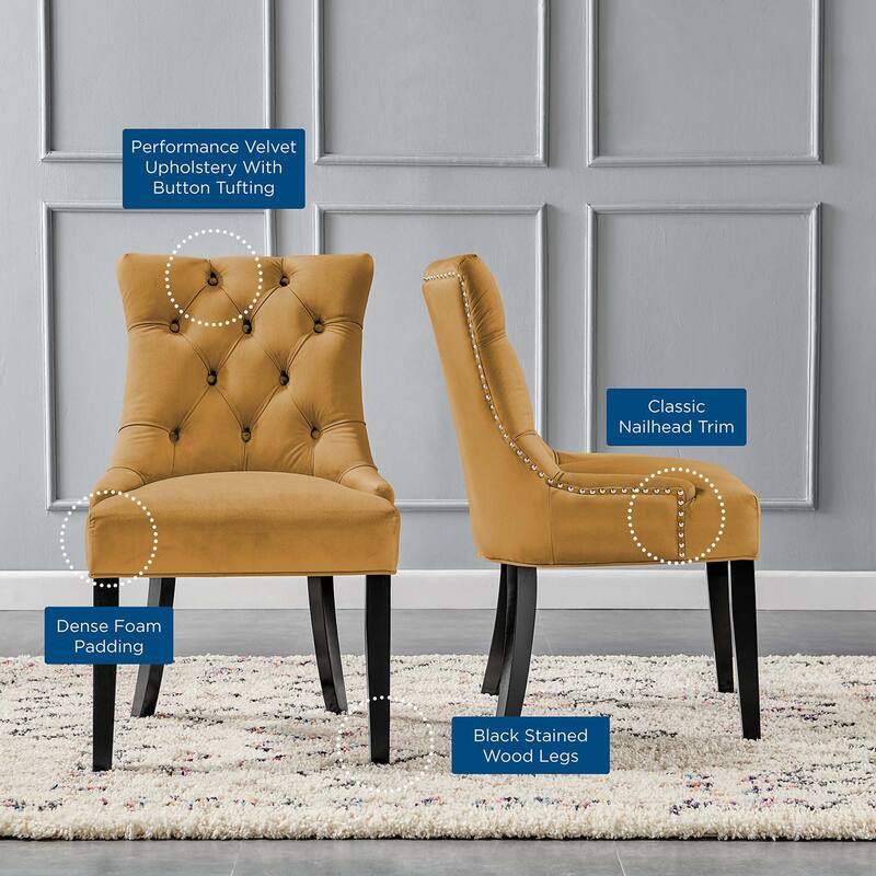 Silver Orchid Kornman Velvet Dining Side Chairs (Set of 2)