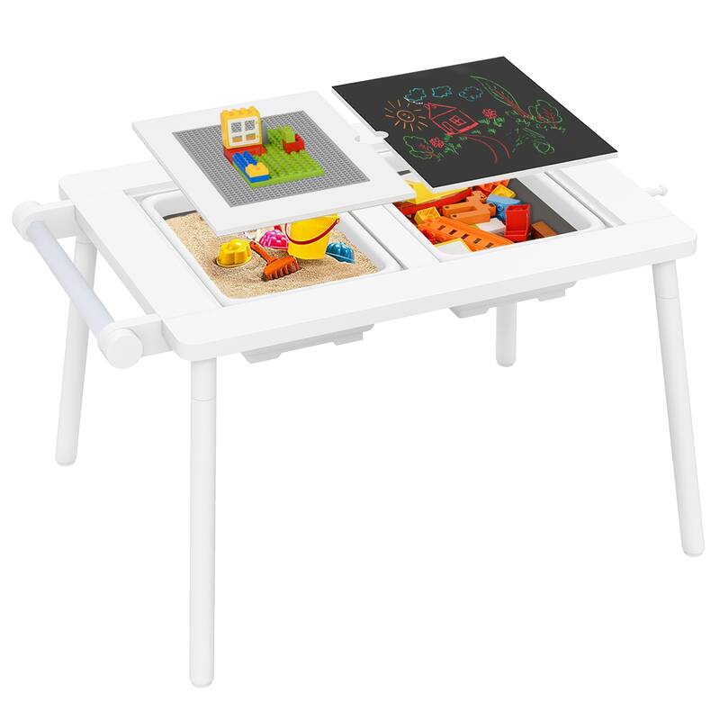 Costway Sensory Table & Chair Set for Kids 2-8 with Foldable Bins for - See Details