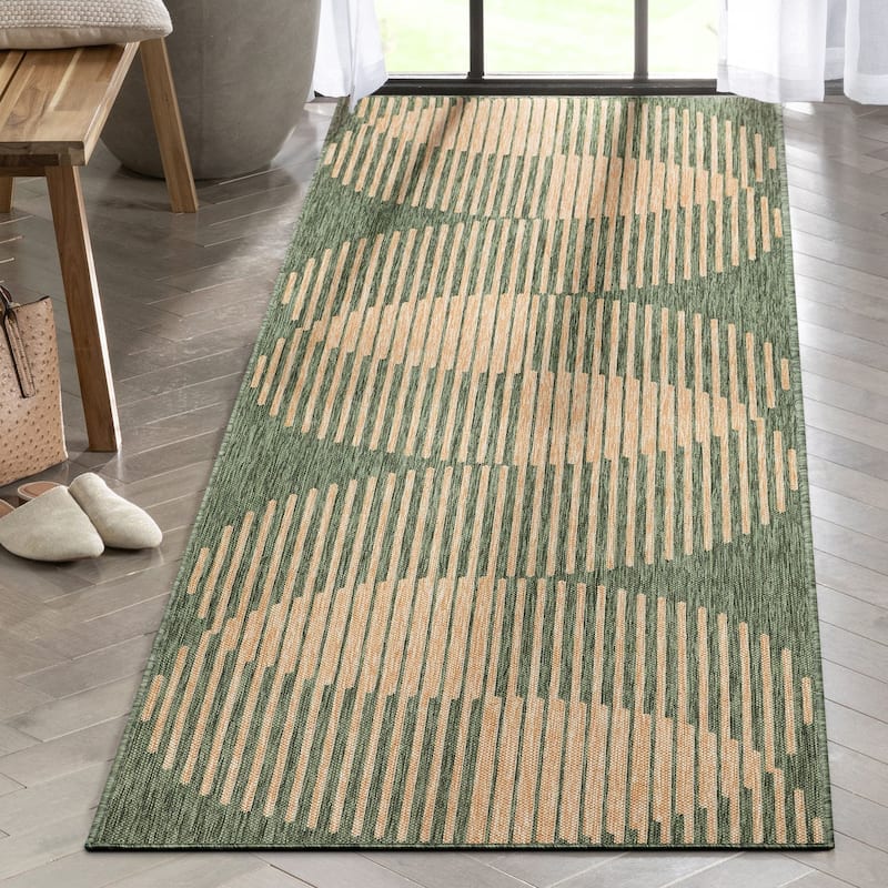 Well Woven Medusa Alder Indoor Outdoor Striped Modern Area Rug