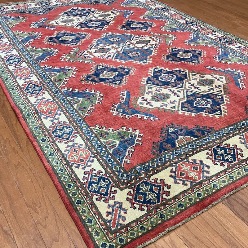HERAT ORIENTAL Handmade Kazak Wool Rug - 5'10" x 8'4"