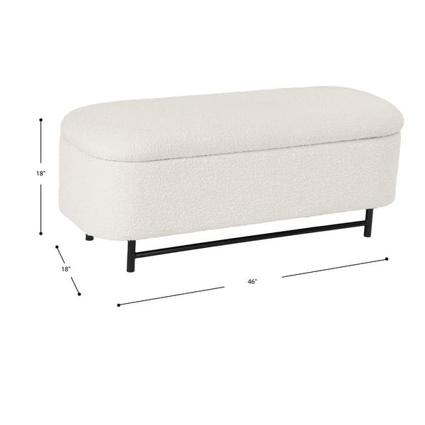 dimension image slide 0 of 5, HomePop Ellipse Modern Storage Bench with Metal Legs