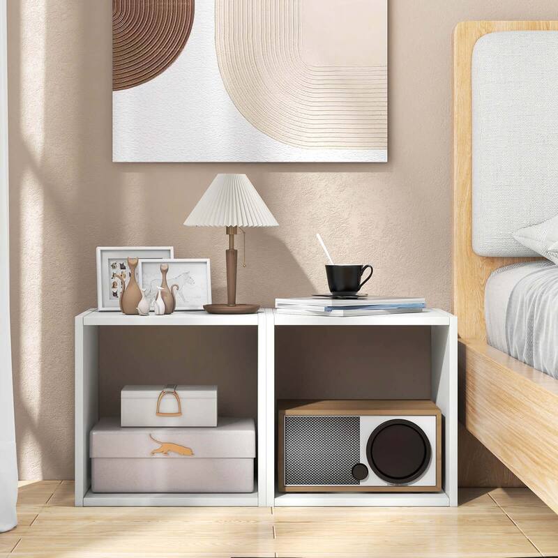 Costway 2PCS Stackable Storage Cube Free-standing Storage Organizer - See Details
