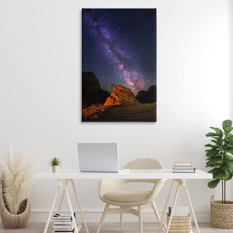 Stupell Milky Way Stars over Canyon Canvas Wall Art Design By Royce Bair