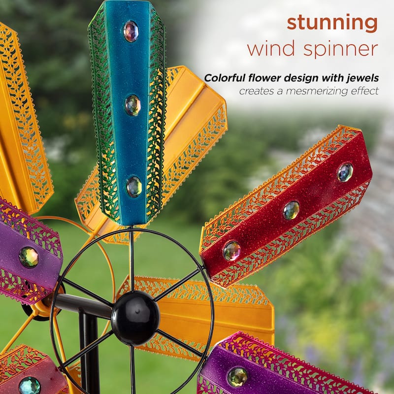 Alpine Corporation Outdoor Wind Spinner Stake Yard Decoration