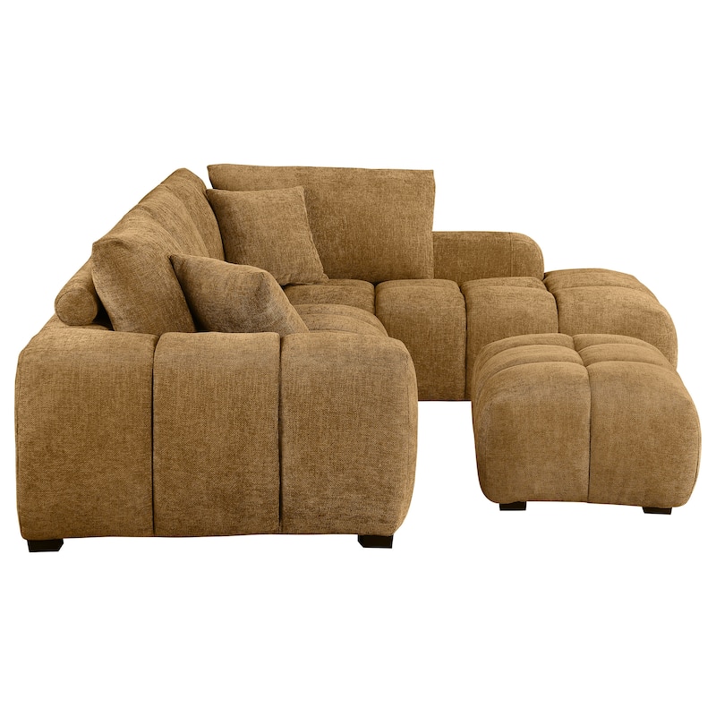 Camacho Upholstered Sectional Sofa With Ottoman Set