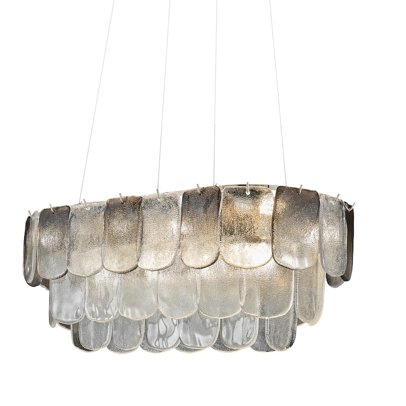 Artcraft Bianca 12-Light Island-Light - Polished Nickel - Crystalline Smoke