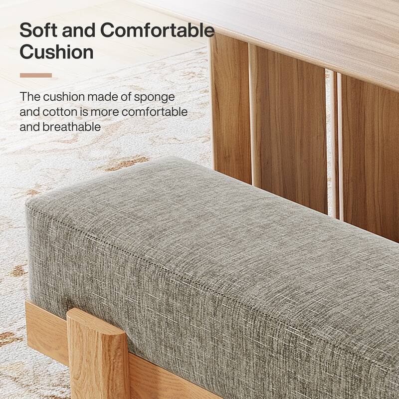 Upholstered Dining Bench, Padded Seat Kitchen Bench, Accent Seat Living/Dining Room Stool