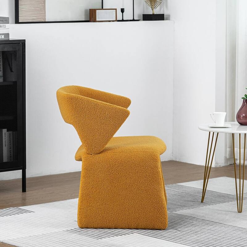 XINMICS Modern Sherpa Accent Chair, Teddy Upholstered Arm Single Sofa, Cozy Fluffy Reading Chair