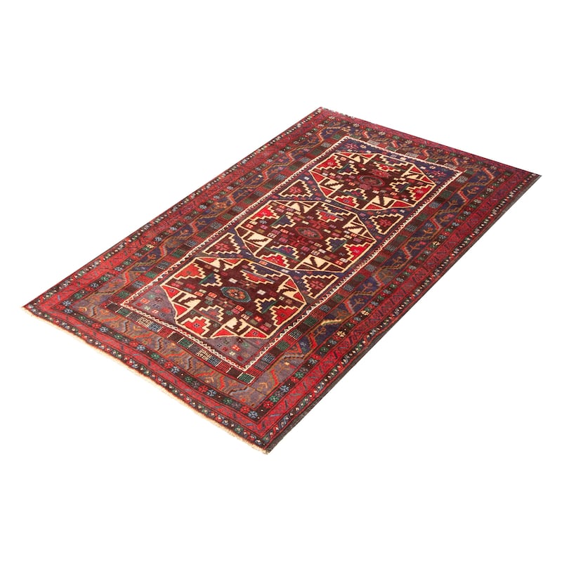 ECARPETGALLERY Hand-knotted Teimani Navy Wool Rug - 3'10 x 6'8
