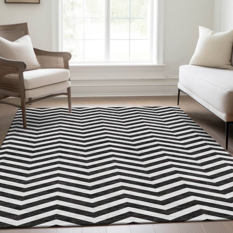 Premium Washable Super Soft Modern Chevron Mayfield Rug