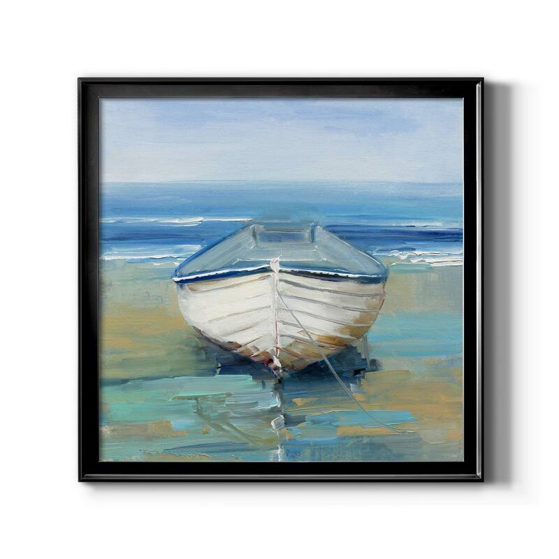 Bubbly Blue Crab-Framed Canvas - Ready to Hang
