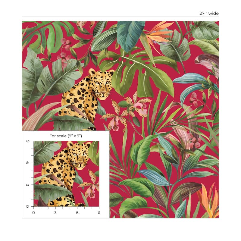 Daisy Bennett Designs Tropical Leopard Peel and Stick Wallpaper