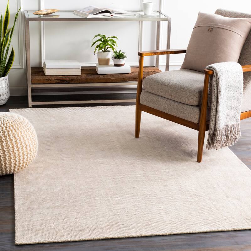 Vanesa Handmade Viscose Solid Area Rug - Beige - 2' x 3'