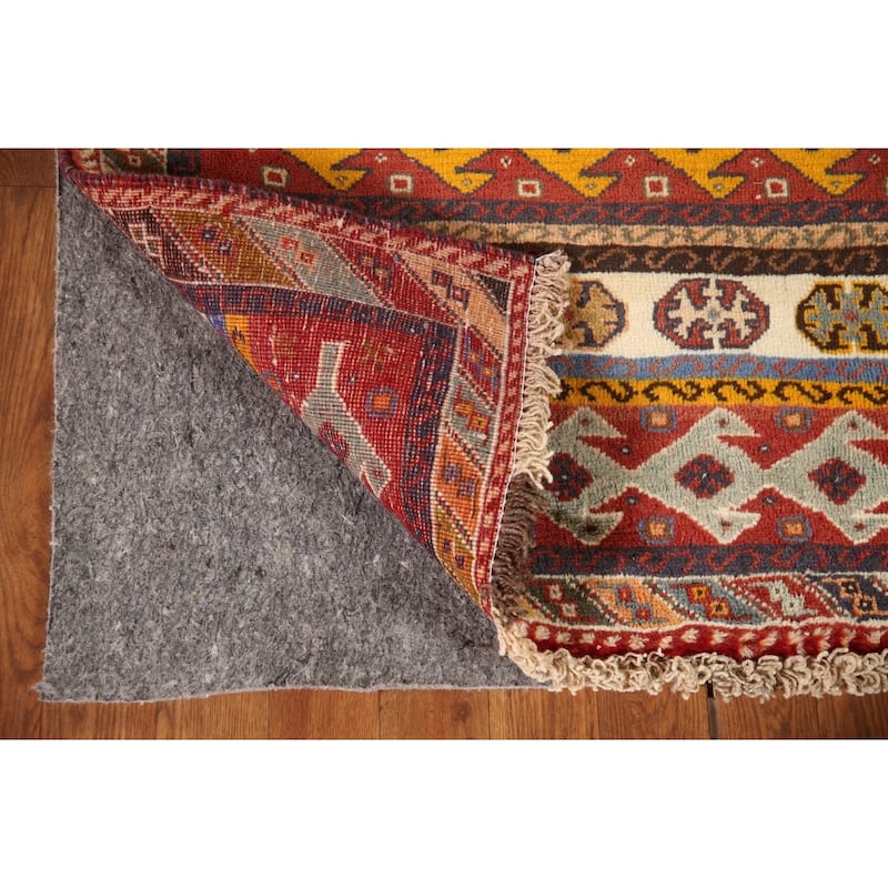 Tribal Shiraz Kashkoli Persian Vintage Area Rug Handmade Wool Carpet - 3'6"x 5'2"