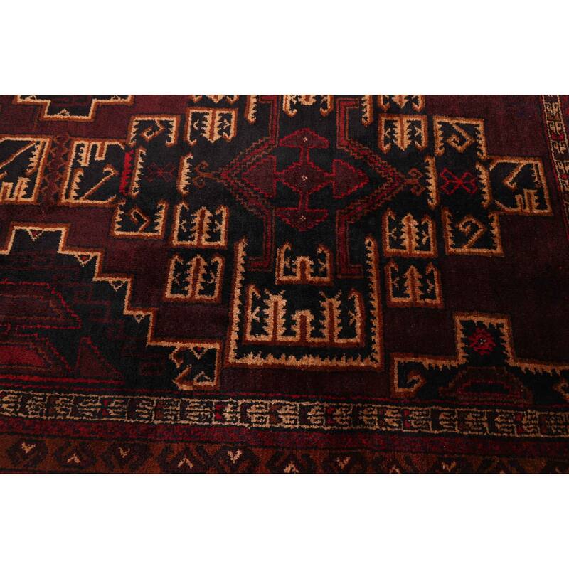 ECARPETGALLERY Hand-knotted Teimani Dark Burgundy Wool Rug - 3'7 x 6'2