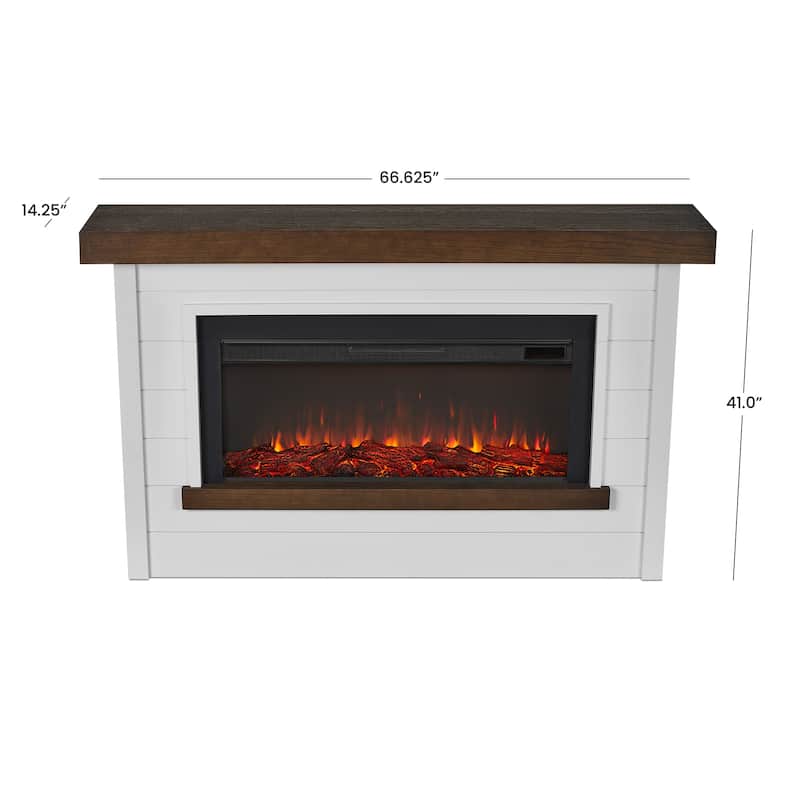 Bernice 66.75" Electric Fireplace in White by Real Flame