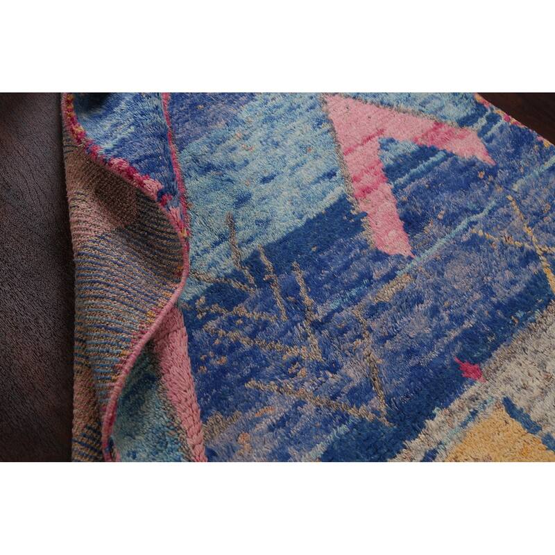 Tribal Moroccan Oriental Wool Area Rug Hand-knotted Home Decor Carpet - 5'11" x 9'6"