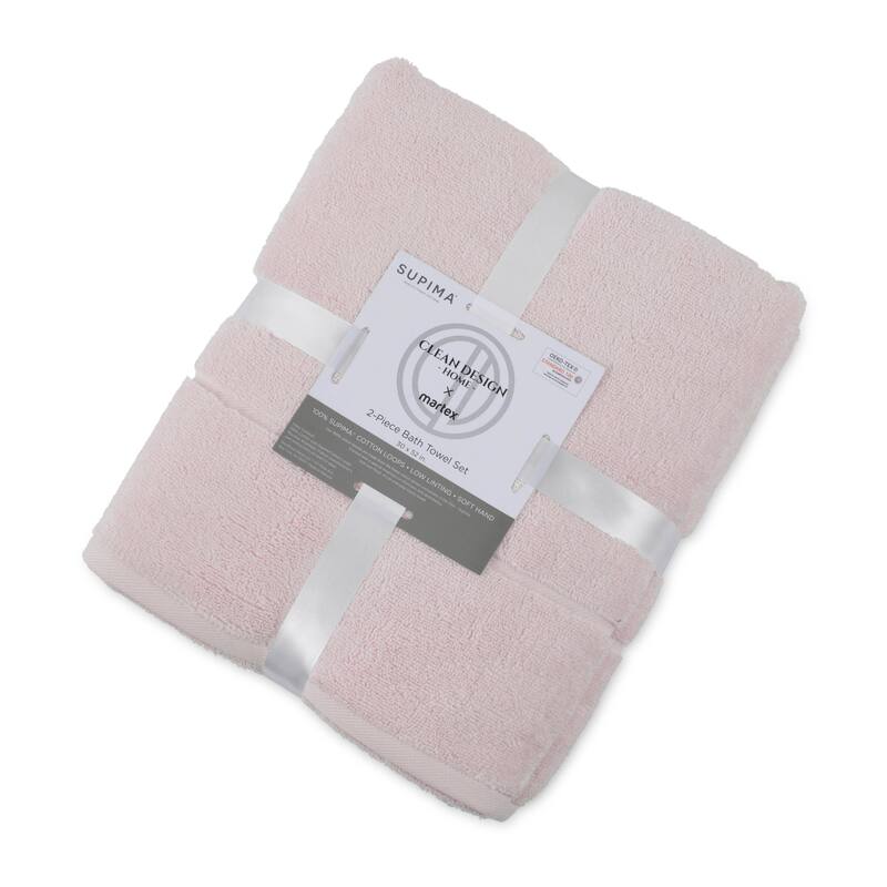 Clean Design Home x Martex Solid Supima 2-Pack Bath Towel Set
