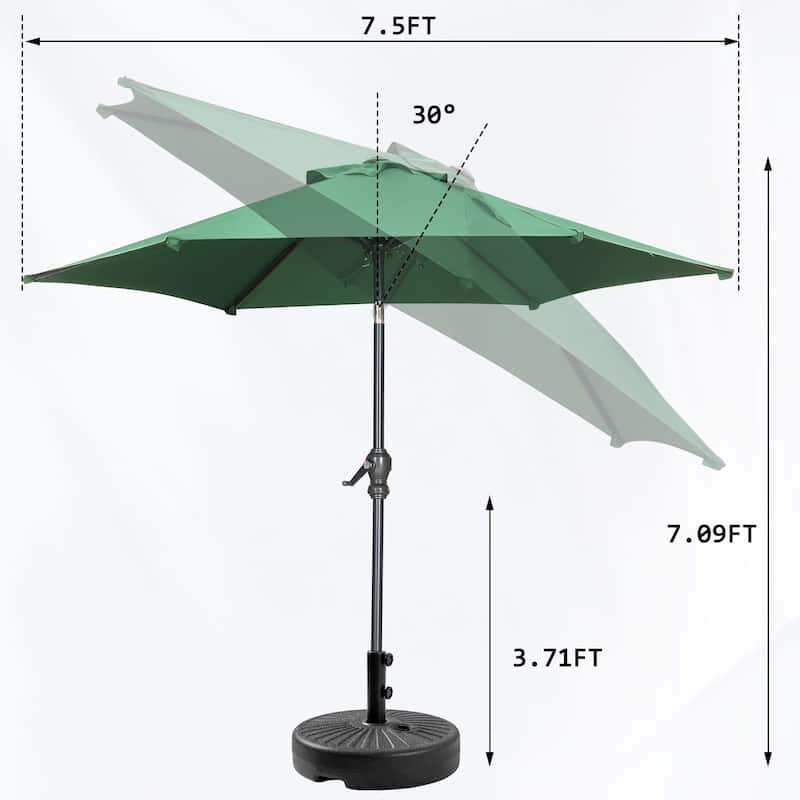 Autlaycil 7.5FT Solar Patio Umbrella with Base and Tilt,Crank