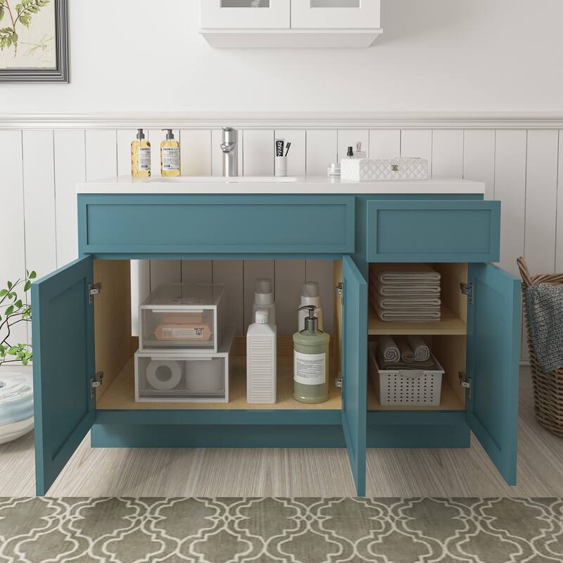 Vanity Art 45" Birch Freestanding Bathroom Vanity Cabinet without Top