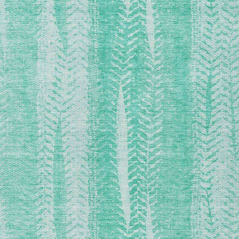 HomeRoots Botanical Leaves Transitional Rectangle Outdoor Rug