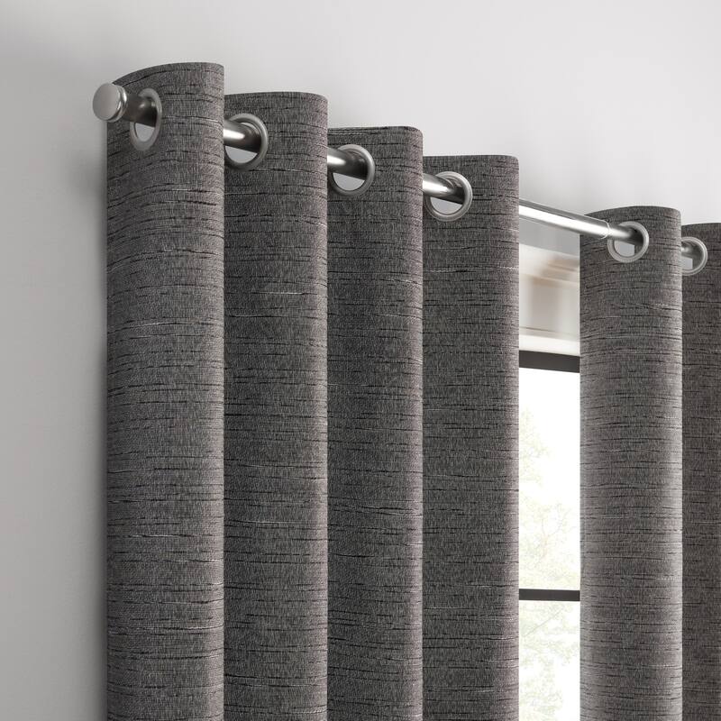 Eclipse Branson Magnitech 100% Blackout Curtain, Grommet Window Curtain Panel, Seamless Magnetic Closure (1 Panel)