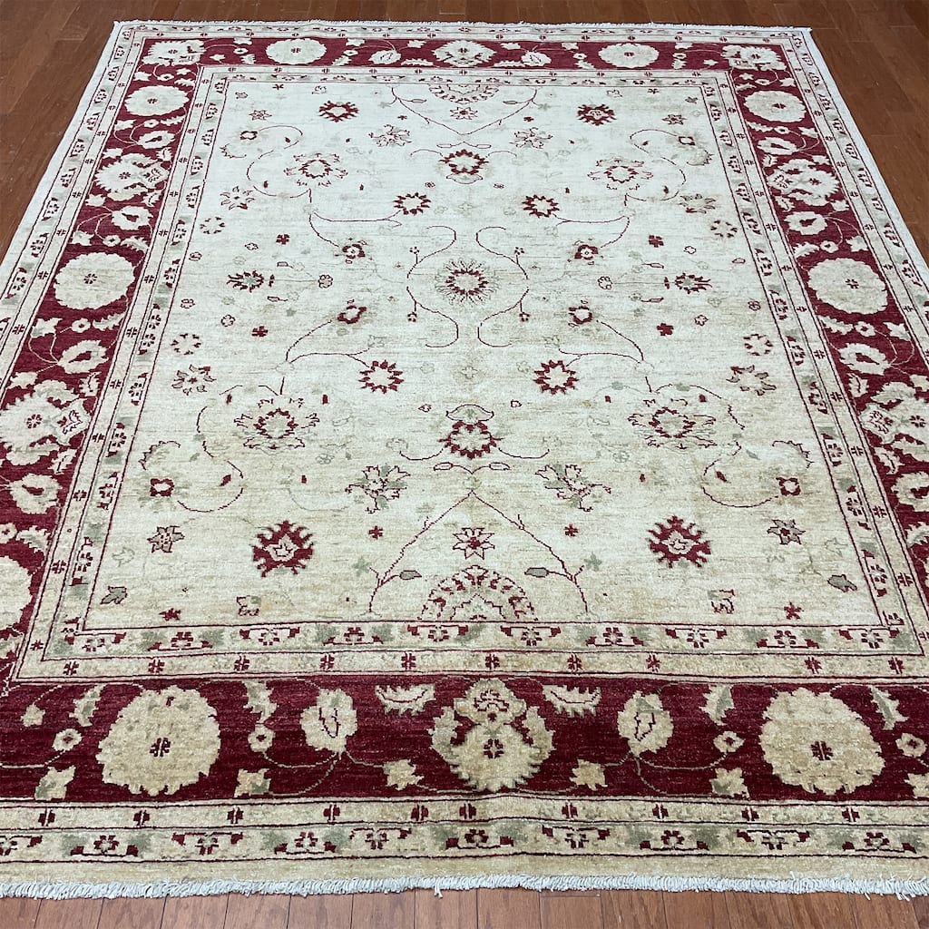 HERAT ORIENTAL Handmade Oushak Wool Rug - 6'6" x 8'