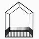 preview thumbnail 11 of 26, Cabin Style Full Size House Platform Bed,Sturdy Metal Bed with Roof,Metal Fence Around Bed with Door