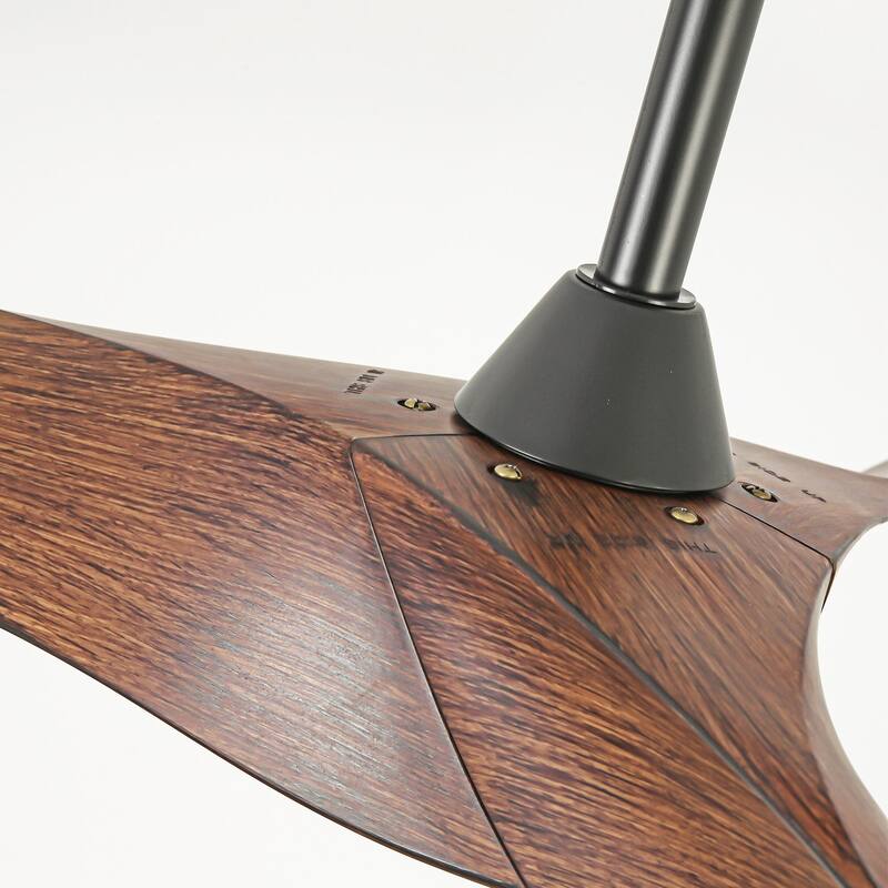 52" Erin Modern Industrial Black & Walnut Ceiling Fan