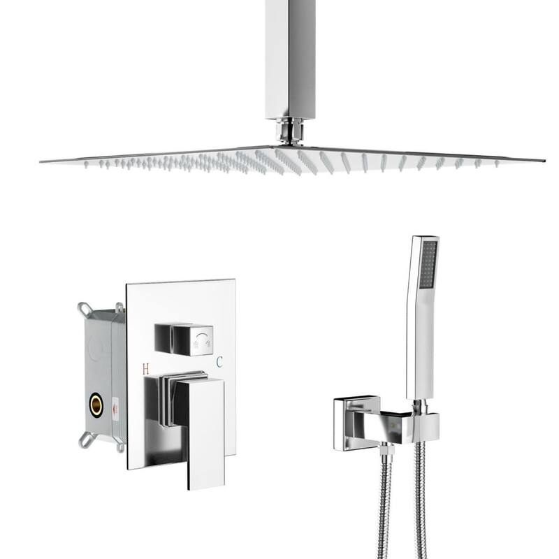 Lordear Shower System - Rainfall Overhead Shower and Handheld Shower Set with Valve Combo