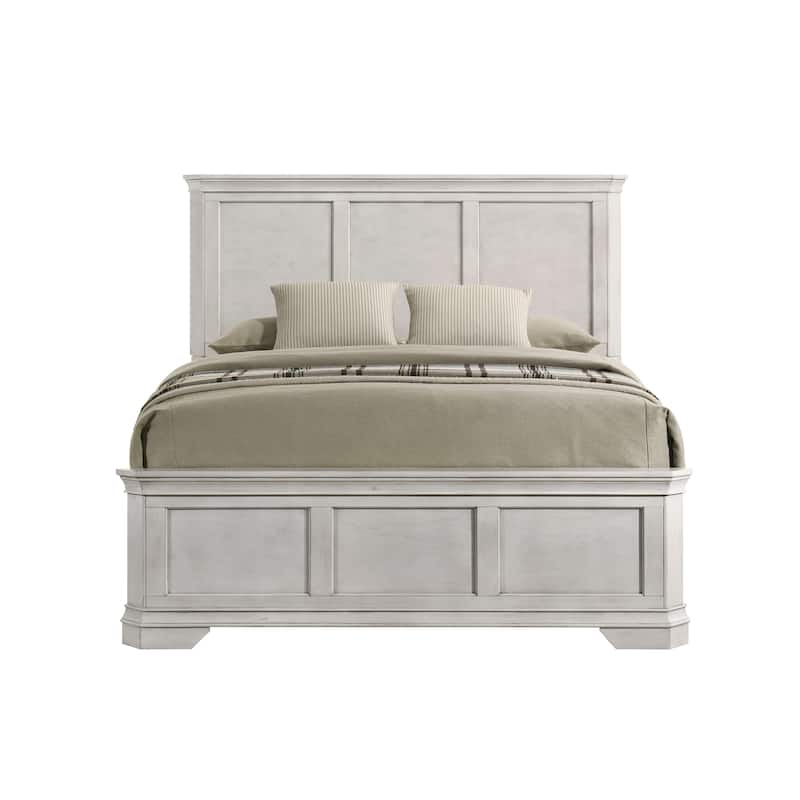 Roundhill Furniture Maderne Traditional Wood Panel Bed with Dresser, Mirror, Nightstand, Chest