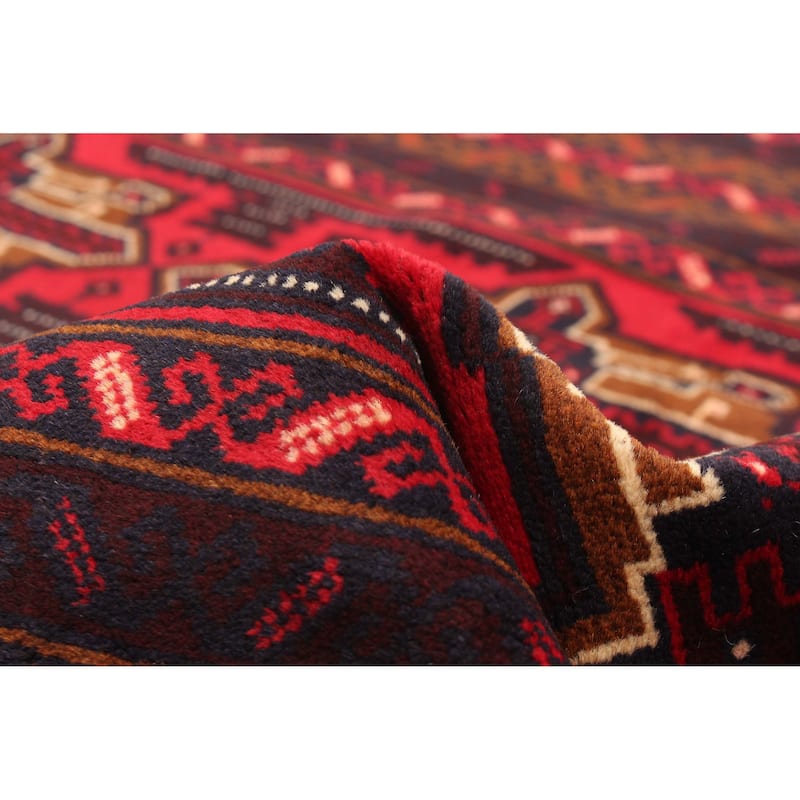 ECARPETGALLERY Hand-knotted Teimani Red Wool Rug - 3'8 x 6'9