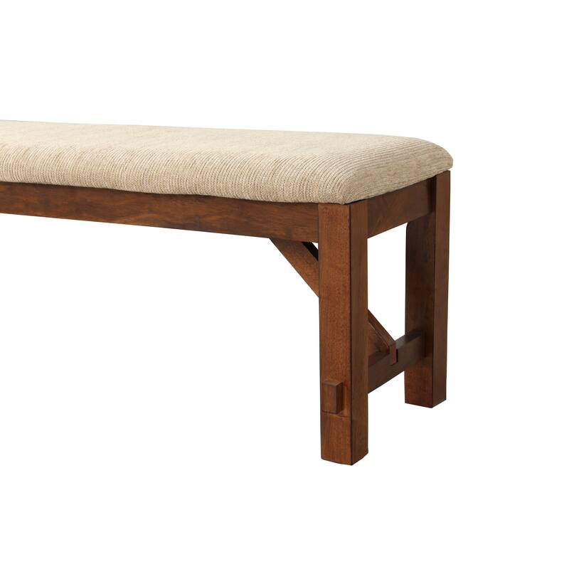 Raven Wood Fabric Upholstered Dining Bench