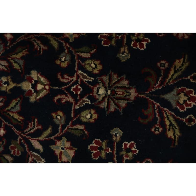 Hand Knotted Oriental 100% Wool Carpet Traditional Floral Black Agra Area Rug - 6' 8'' X 6' 7''