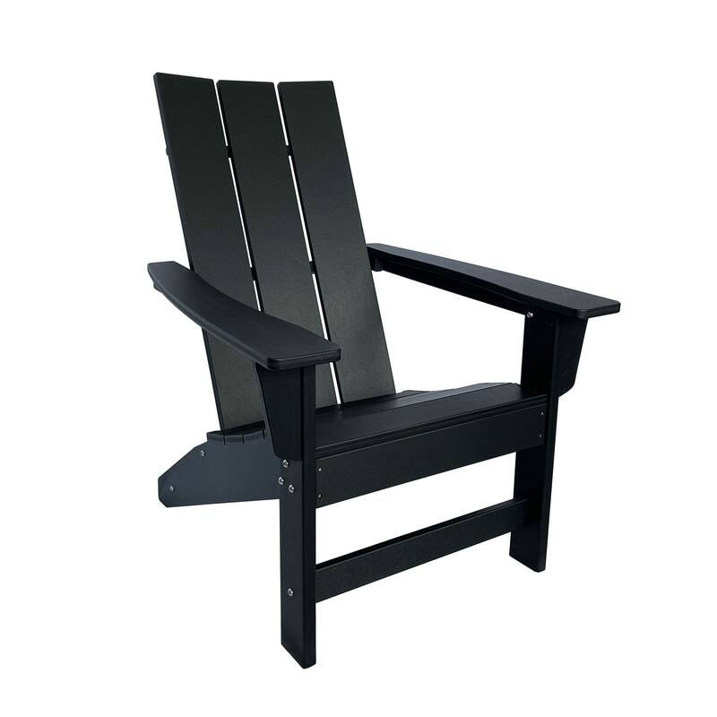 Astro Contemporary All Weather Outdoor Poly Chair - Black