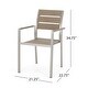 preview thumbnail 3 of 8, Faux Wood Dining Seat Set of 2, Garden Silver Aluminum Side Chairs