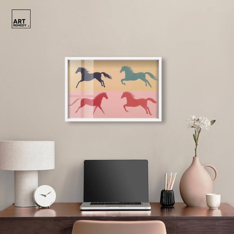 Galloping Quartet Shadowbox by Art Remedy