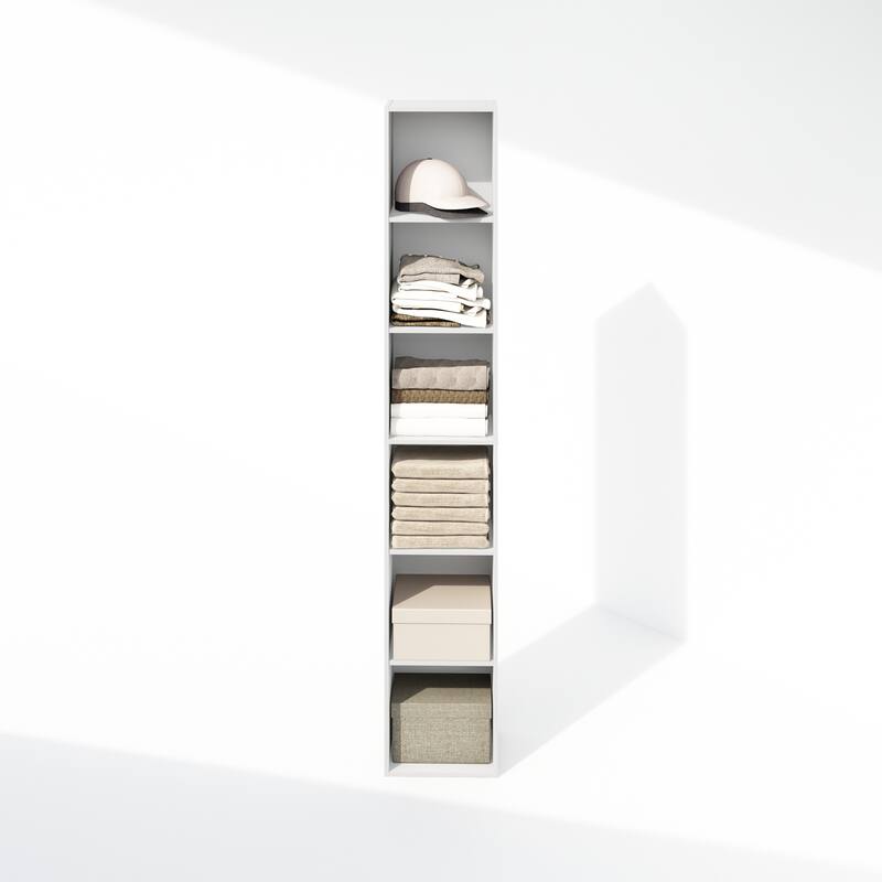 Furinno Luder 6-Tier Multipurpose Clothing & Closet Storage Organizer Shelf