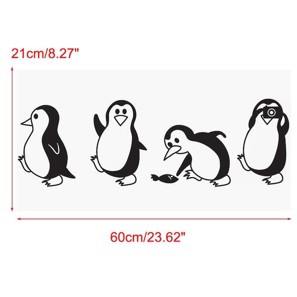 Shop Black Friday Deals On Cartoon Penguin Wall Stickers Removable Art Decal For Bedroom Black 23 62 X 8 27 L W Overstock 29435529
