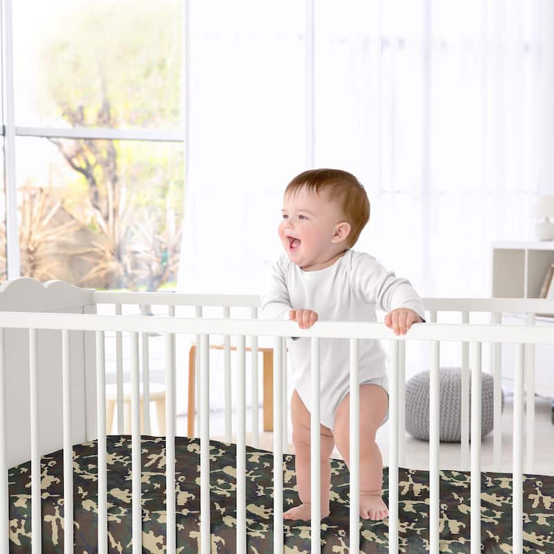 Sweet JoJo Designs Green Camo Fitted Crib Sheet
